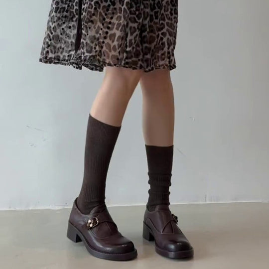 Damen komfortable und elegante Riemchen-Ballerinas mit dekorativer Schnalle EB