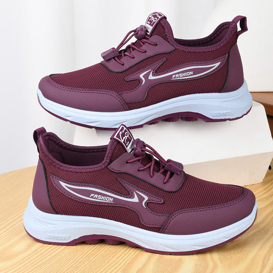 Damen sportliche Lauf-Sneaker mit flexibler Sohle und schnellschnür-System EB