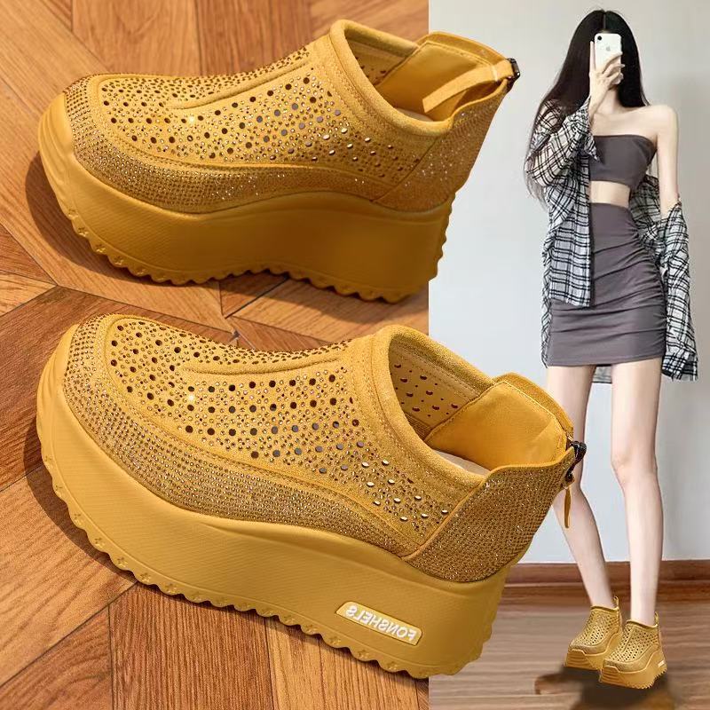 Damen Komfortable Plateau-Sneaker mit atmungsaktivem Obermaterial und modischem Design EB