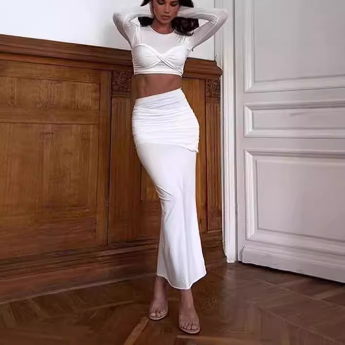 Damen Elegantes Kleid mit figurbetontem Oberteil und schwingendem Rock EB
