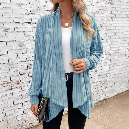 Damen angesagte Strickjacke mit strukturiertem Design und offenem Schnitt EB
