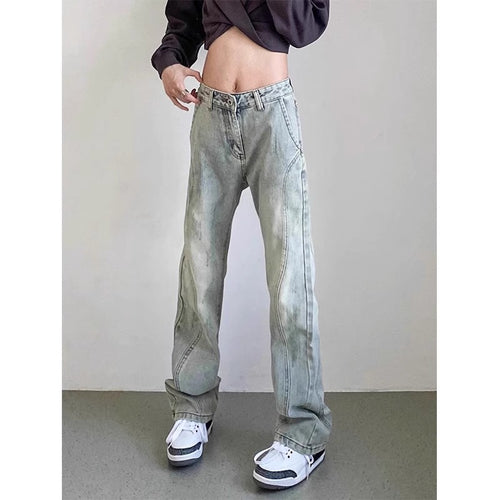 Herren weite Denim-Jeans mit modischem Used-Look EB