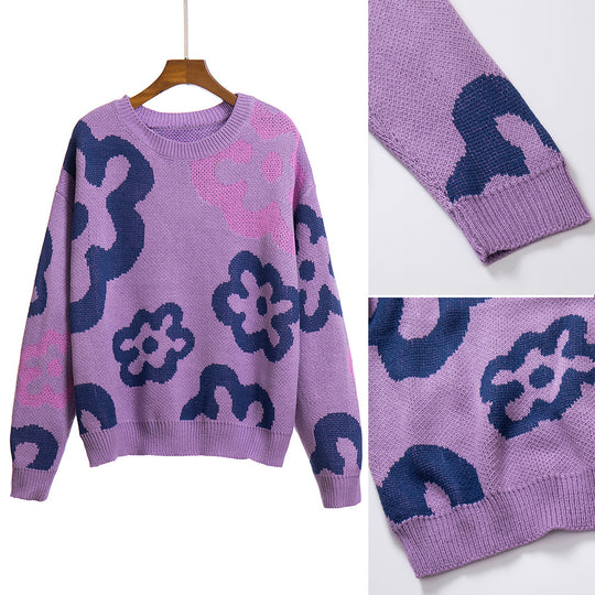 Damen Sweatshirt mit floralem Muster und komfortablem Schnitt EB