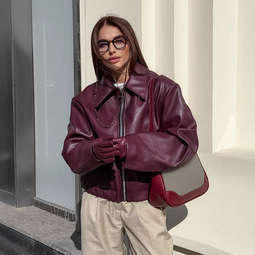 Damen moderne cropped jacke mit übergroßem Kragen EB