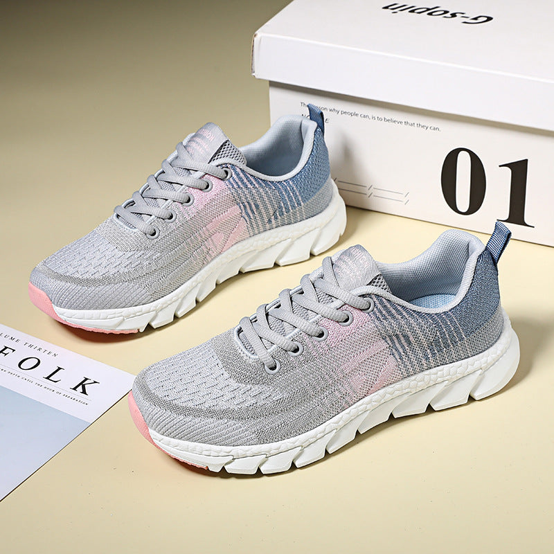 Damen Sportliche Sneakers mit atmungsaktiver Mesh-Oberfläche und stoßdämpfender Sohle EB