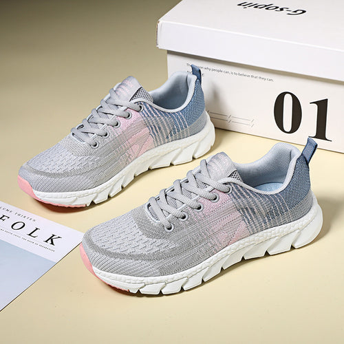 Damen Sportliche Sneakers mit atmungsaktiver Mesh-Oberfläche und stoßdämpfender Sohle EB