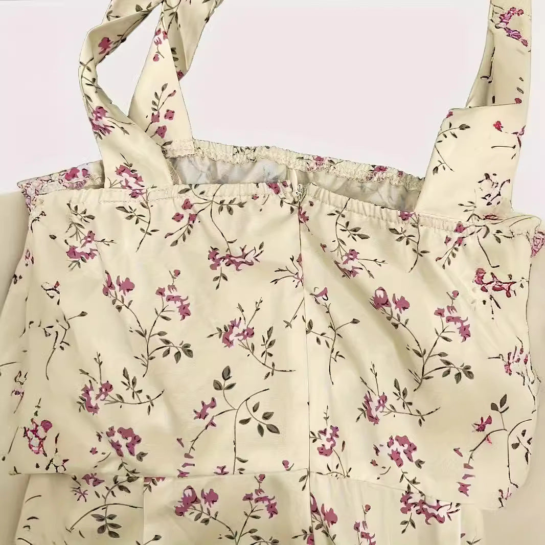Damen verspieltes Mini-Kleid mit Rüschendetails und Schleifen EB