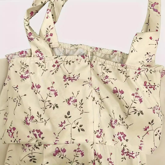 Damen verspieltes Mini-Kleid mit Rüschendetails und Schleifen EB