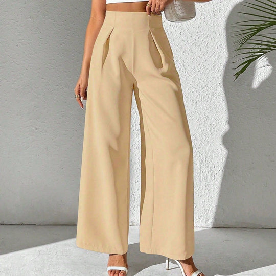 Damen Weite Palazzo-Hose mit elegantem Schnitt und hohen Taillenbund EB
