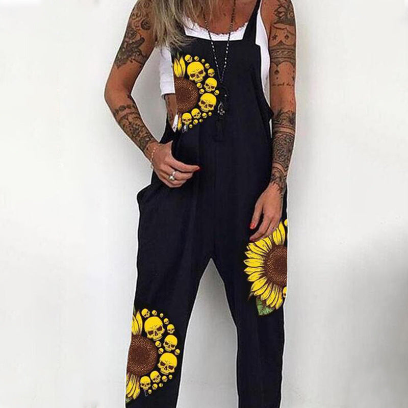 Damen Overall mit einzigartigem Blumenmuster und lässigem Schnitt EB