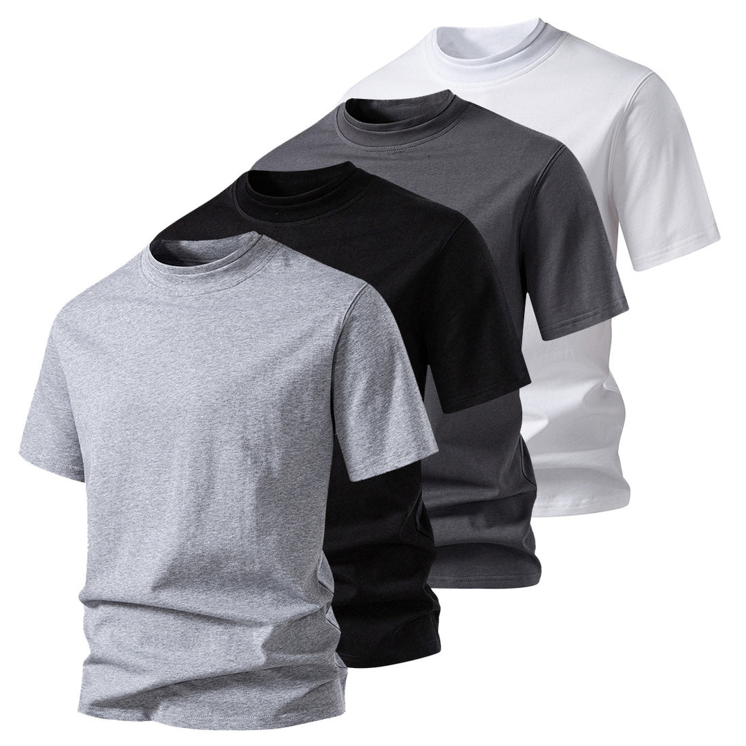 Herren Rundhalsshirt aus hochwertiger Baumwolle mit minimalistischem Design EB