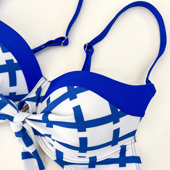 Damen Bikini-Set mit elegantem Knoten-Design und Hochbund EB