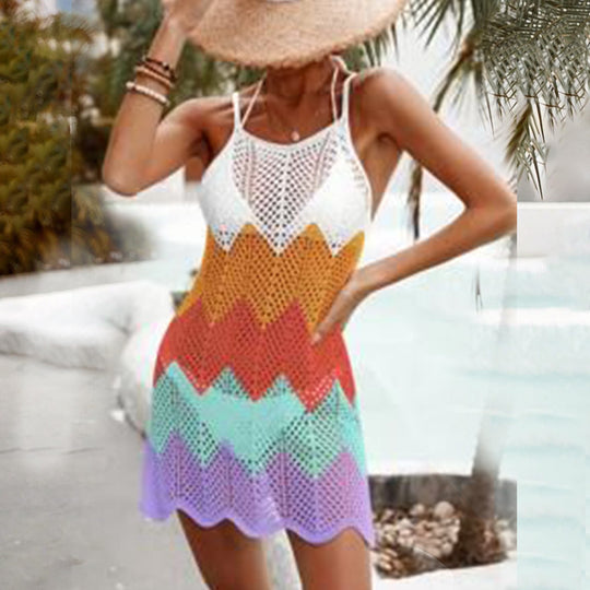 Damen modernes gehäkeltes Strandkleid EB