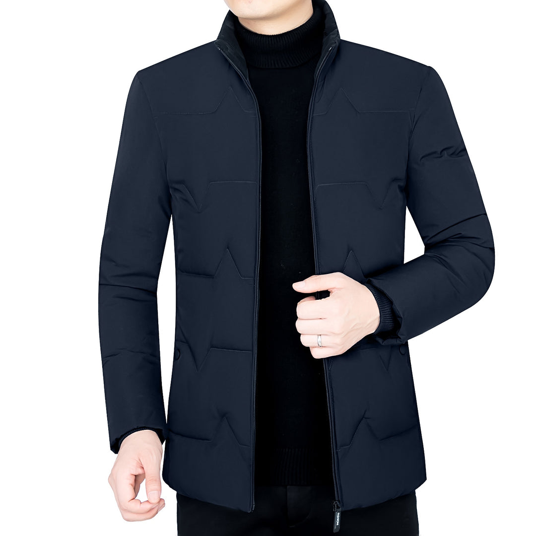 Herren Wattierte Stehkragenjacke mit wasserabweisender Oberfläche und Reißverschlusstaschen EB