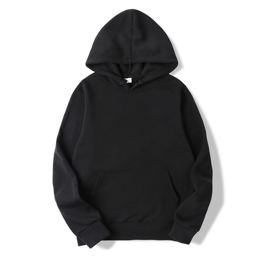 Unisex schlichter Kapuzenpullover mit Kängurutasche, gerippten Bündchen und relaxed Fit EB