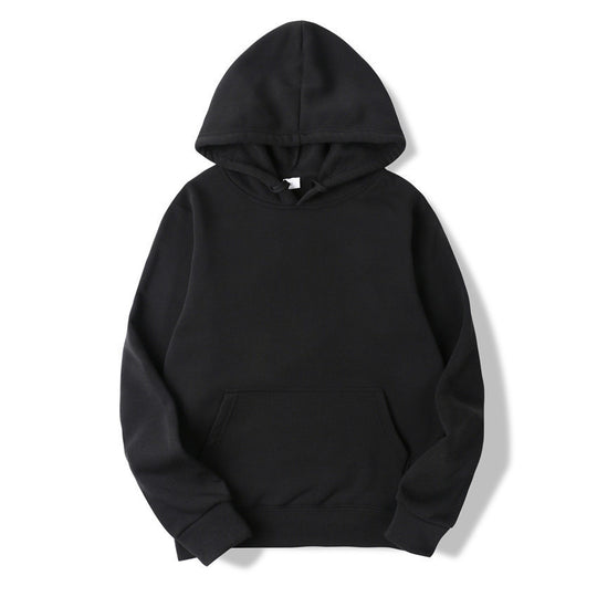 Unisex schlichter Kapuzenpullover mit Kängurutasche, gerippten Bündchen und relaxed Fit EB