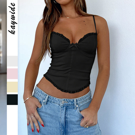 Damen Komfortables Trägershirt mit Rüschendetails EB