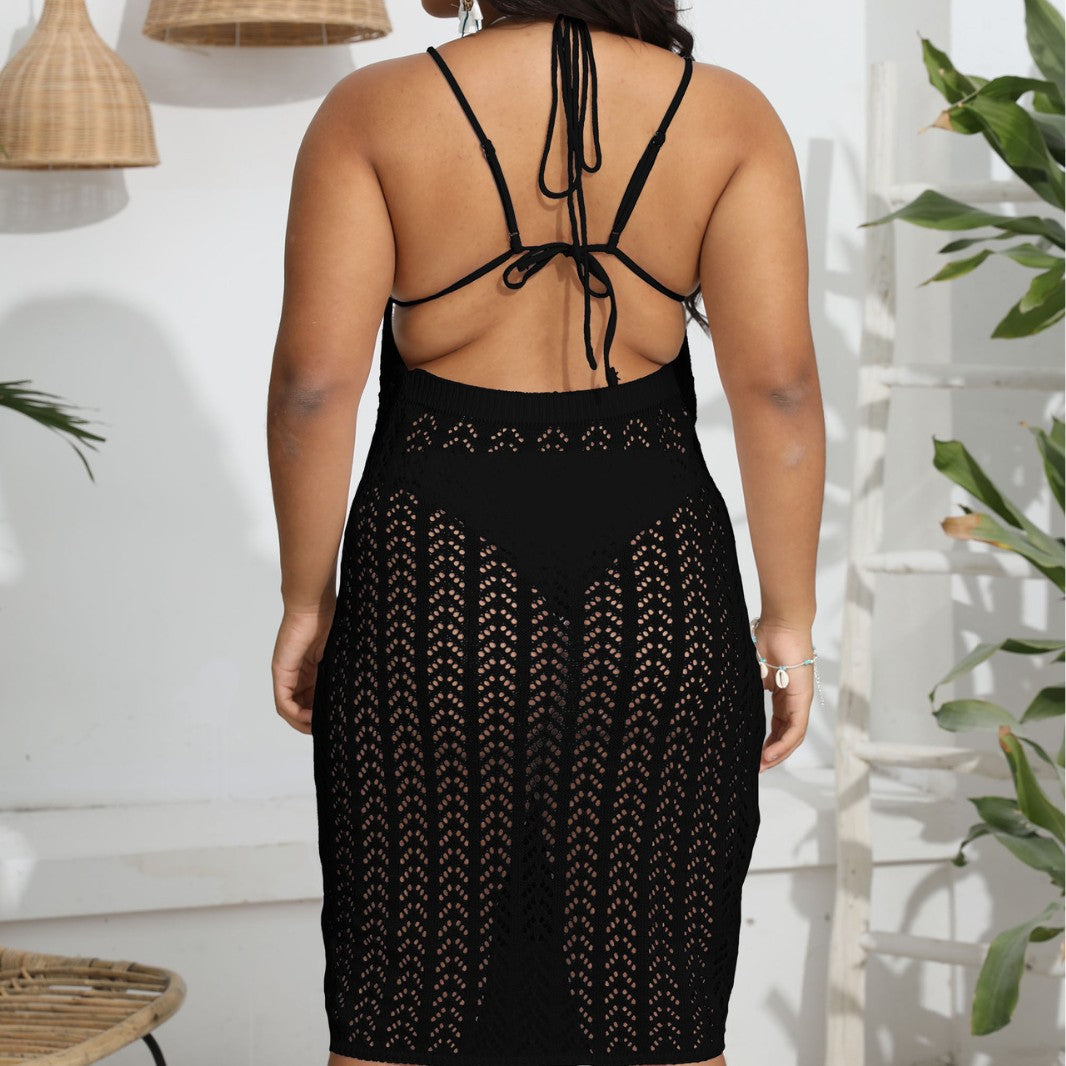 Damen luftiger Häkel-Strandüberwurf EB 1779788110