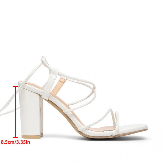 Damen Trendige Riemchen-Sandalen mit verstellbarem Fesselriemen und elegantem Blockabsatz EB