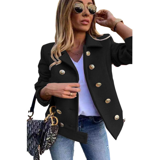 Damen Modischer JACKET mit goldfarbenen Knöpfen und lässigem Schnitt EB