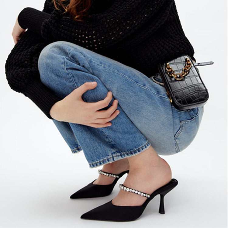 Damen Slingback-Pumps mit funkelndem Strass EB