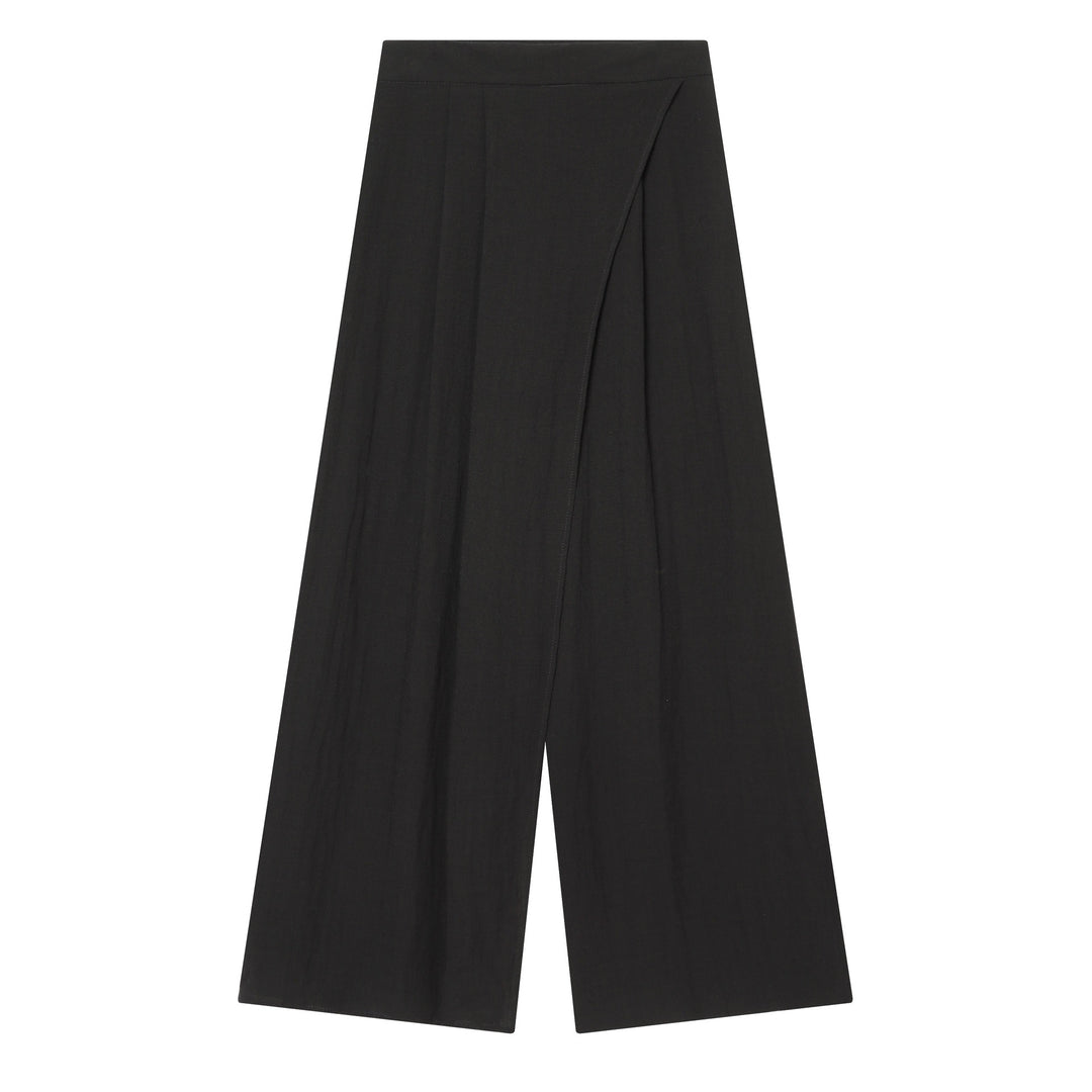 Damenweite Palazzo-Hose mit asymmetrischem Schnitt und elastischem Bund EB