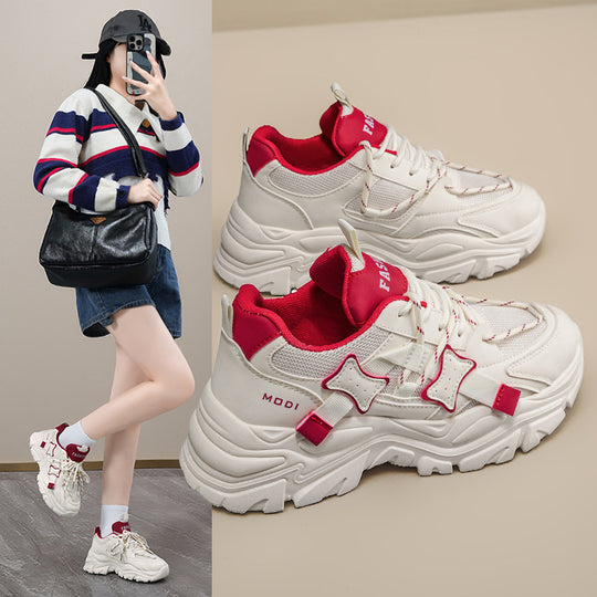 Damen Sportliche Chunky Sneakers mit modischem Design und stabiler Sohle EB