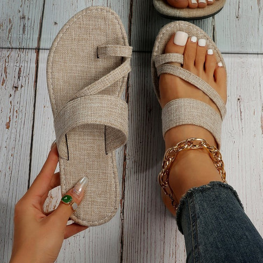 Damen lässige Slide-Pantoletten aus Denim EB