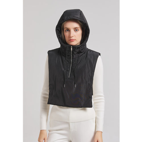 Damen Kapuzenweste mit hohem Kragen und verstellbarem Saum EB