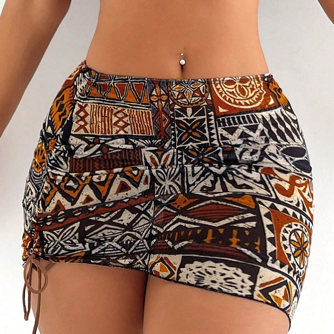 Damen Bikini-Set mit verstellbarem Oberteil und hoch taillierter Short EB