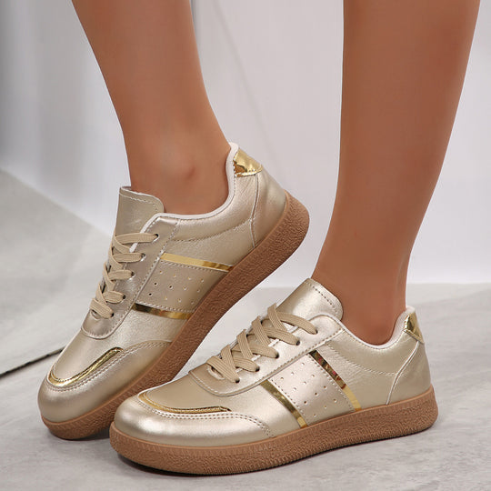 Damen Sportliche Sneakers mit schimmernden Akzenten und rutschfester Laufsohle EB