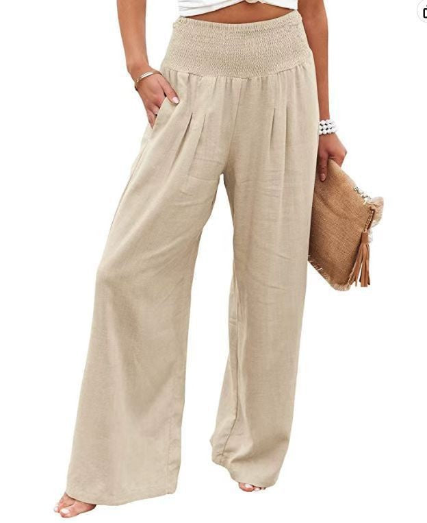 Damen Weite Sommerhose mit elastischem Bund und lockerer Passform EB