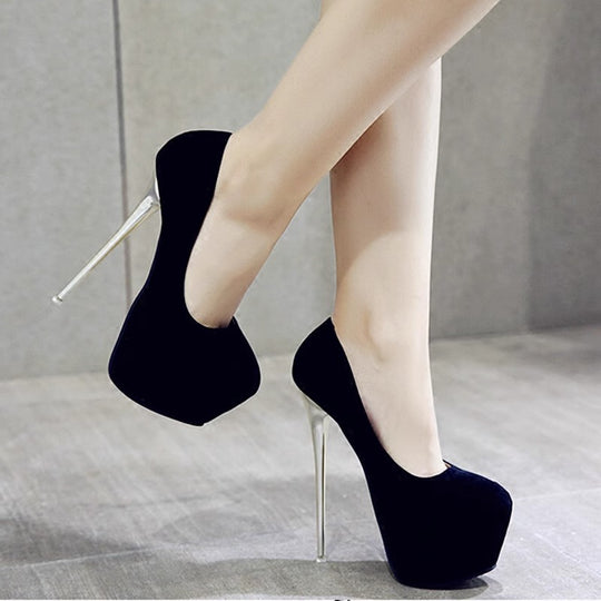 Damen elegante High Heel Schuhe mit hohem Plateau EB