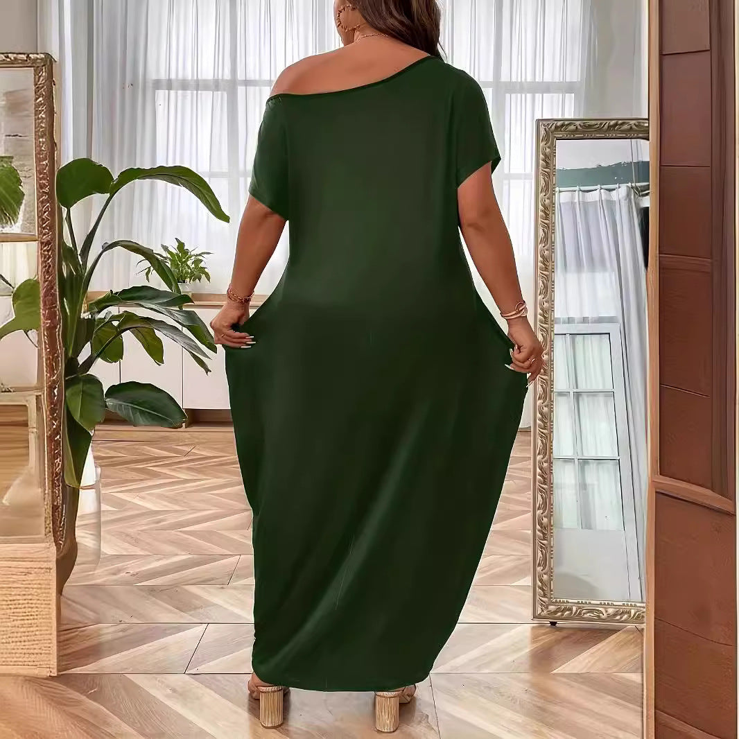 Damen Maxikleid mit XXL Schmetterlings-Motiv und schulterfreiem Design EB