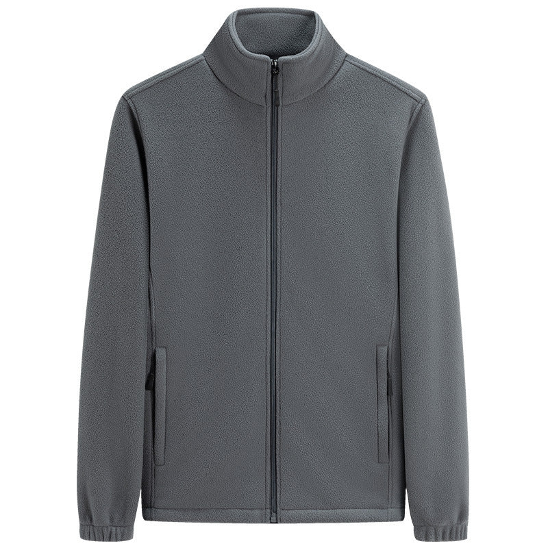 Herren klassische leichte Fleece-Zipjacke mit Stehkragen und Eingrifftaschen EB
