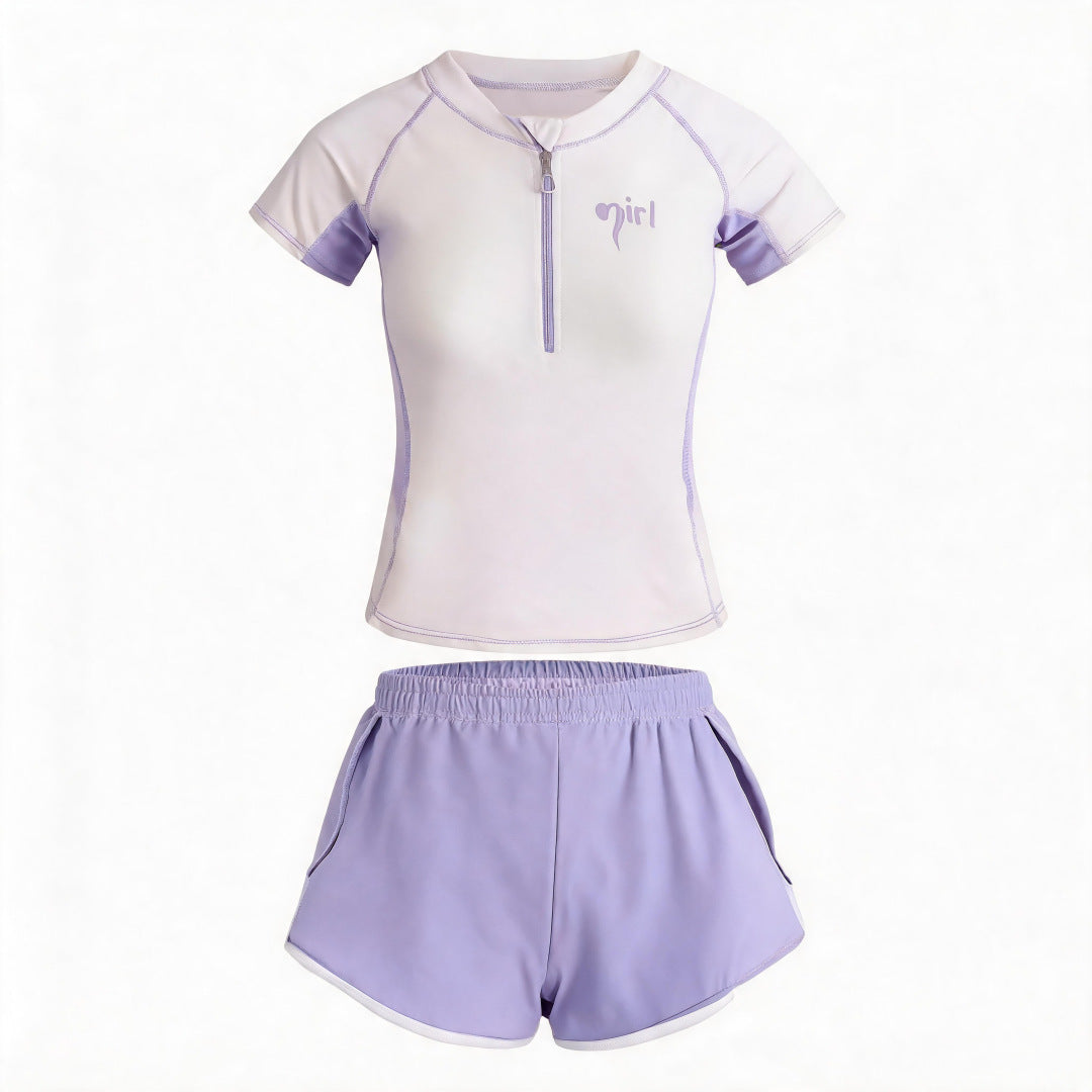 Damen UV-Schutz Bade-Set mit kurzem Arm und kurzer Hose EB