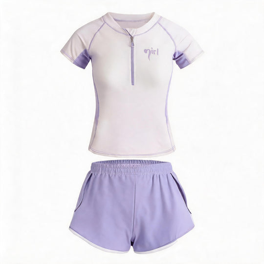 Damen UV-Schutz Bade-Set mit kurzem Arm und kurzer Hose EB