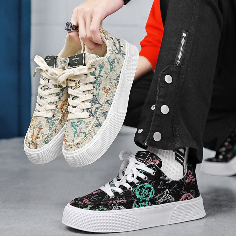 Damen Modische Sneakers mit hochwertiger Canvas-Oberfläche und strapazierfähiger Gummisohle EB