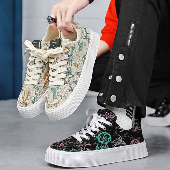 Damen Modische Sneakers mit hochwertiger Canvas-Oberfläche und strapazierfähiger Gummisohle EB