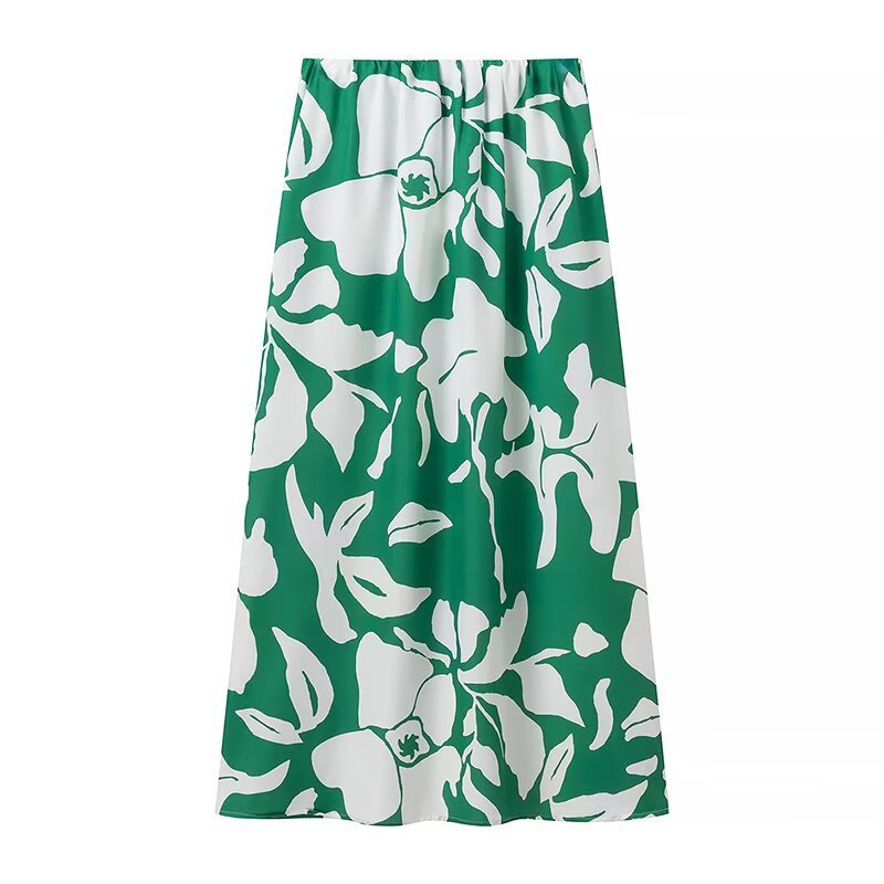 Damen Maxirock mit floralem Design und elastischem Bund EB