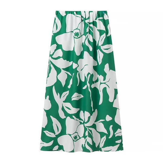 Damen Maxirock mit floralem Design und elastischem Bund EB