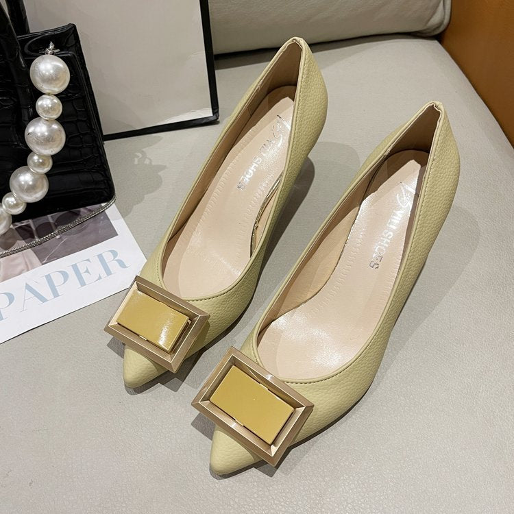 Damen Elegante Ballerinas mit innovativer Schnallenverzierung EB