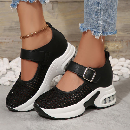 Damen Atmungsaktive Sneaker mit verstellbarem Riemen und dämpfendem Fußbett EB