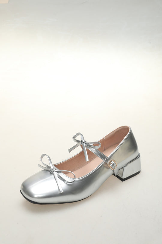 Damen Elegante Ballerinas mit dekorativen Schleifen und hochwertiger Lack-Optik EB