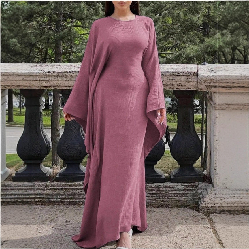 Damen Elegantes Maxikleid mit weiten Ärmeln und lockerem Schnitt EB
