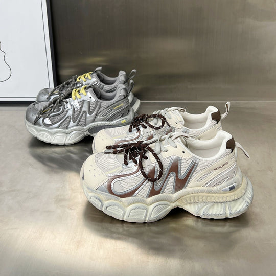 Damen Sportliche Chunky Sneakers mit rutschfester Sohle und atmungsaktivem Obermaterial EB