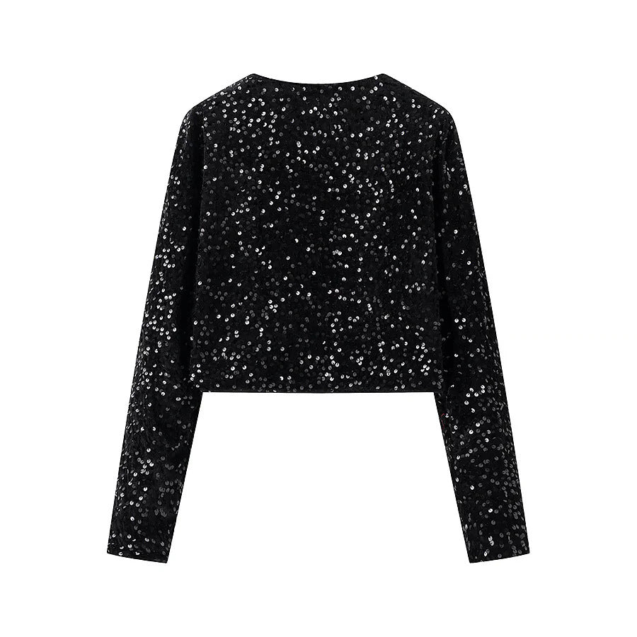 Damen modische Kurzjacke mit eleganten Bindebändern EB