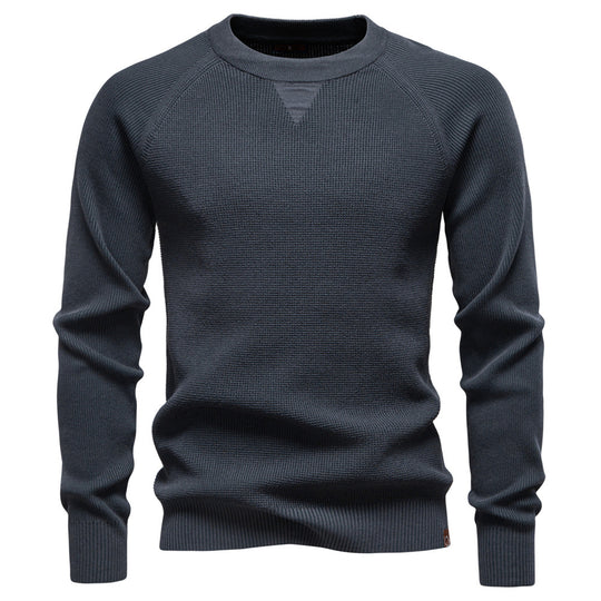Herren Strickpullover mit innovativem Strukturmuster und Rundhalsausschnitt EB