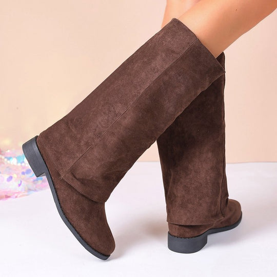 Damen Weiche Winterstiefel aus Veloursleder EB