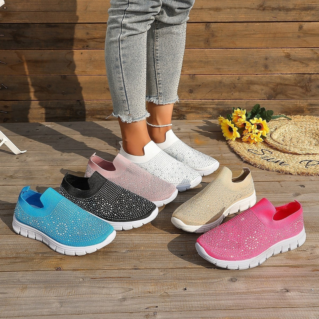 Damen Elegante und funkelnde Slip-On Sneakers EB